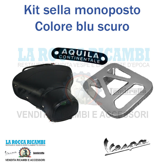 Kit sella anteriore + piastra posteriore Vespa VNA/VBA/VBB/GL (Colore Blu Scuro)