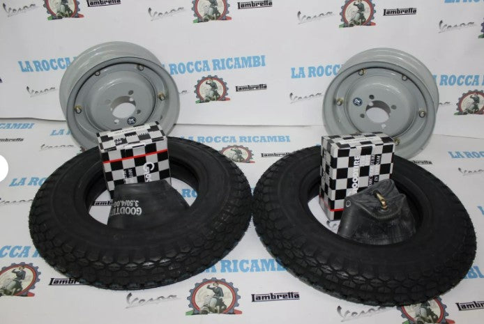 KIT 2 COPERTONI VESPA 3.50 8 + 2 CERCHI DA 8 + 2 CAMERA D'ARIA 3.50 4.00 8