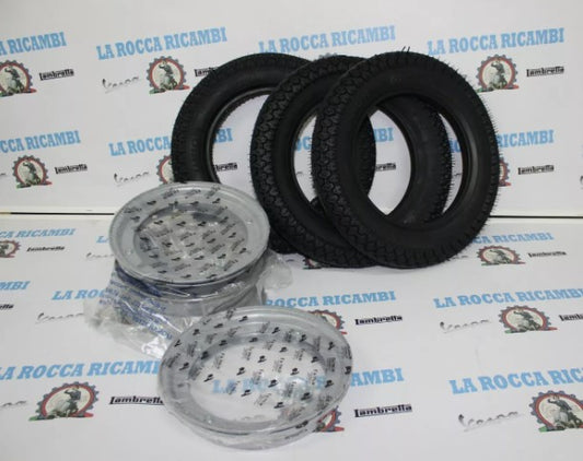 KIT 3 COPERTONI 2 75 X 9 + 3 CERCHI VESPA 50 1 SERIE N L R