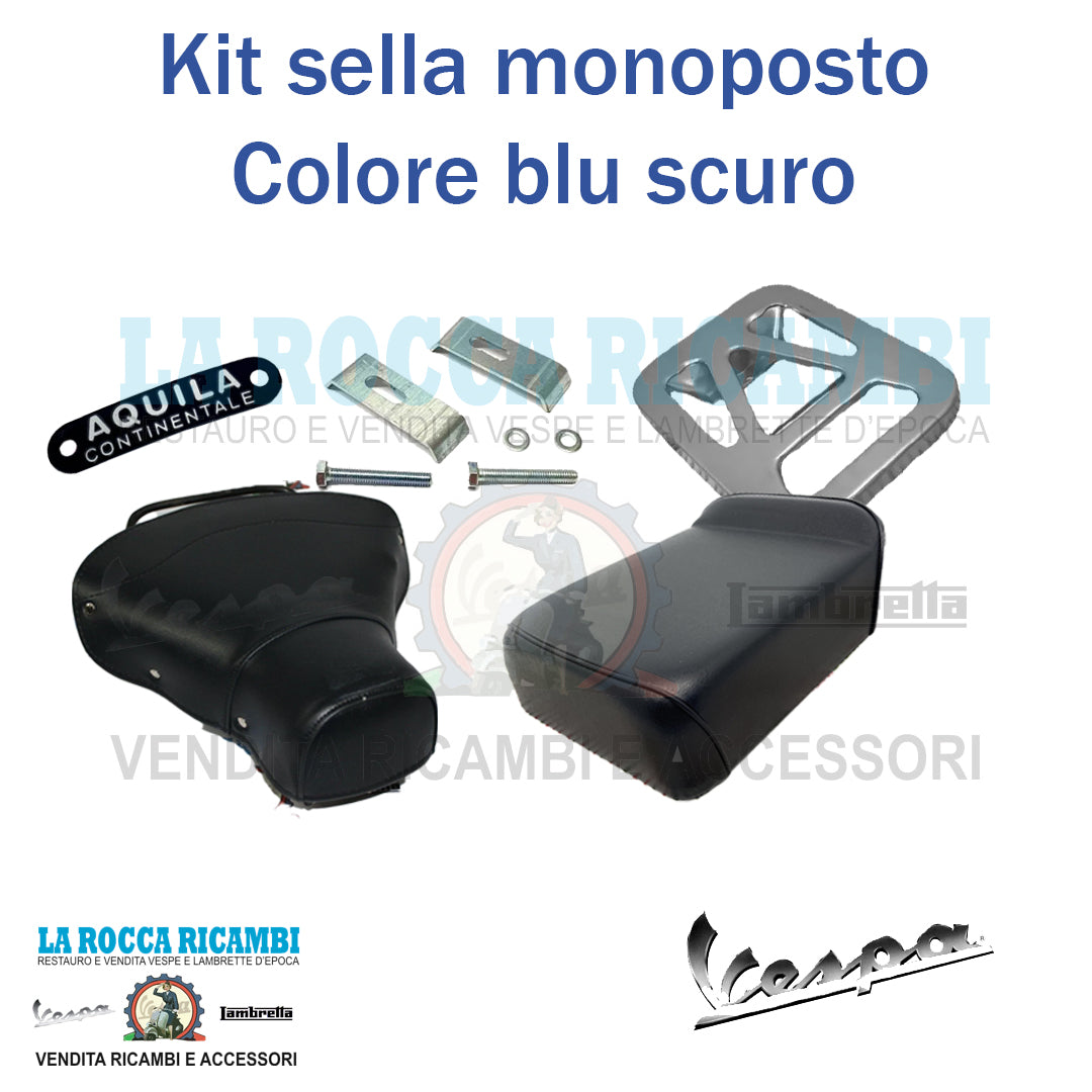Kit sella anteriore + cuscino + piastra Vespa VNA/VBA/VBB/GL (Colore Blu Scuro)
