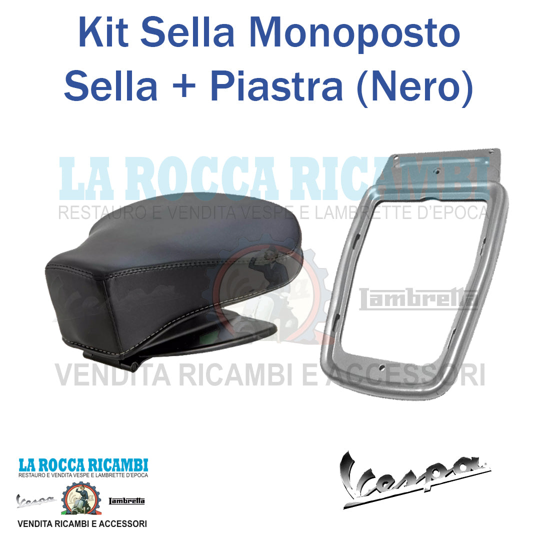 Kit Sella Vespa 50 SPECIAL - Sella monoposto + piastra posteriore (Colore Nero)