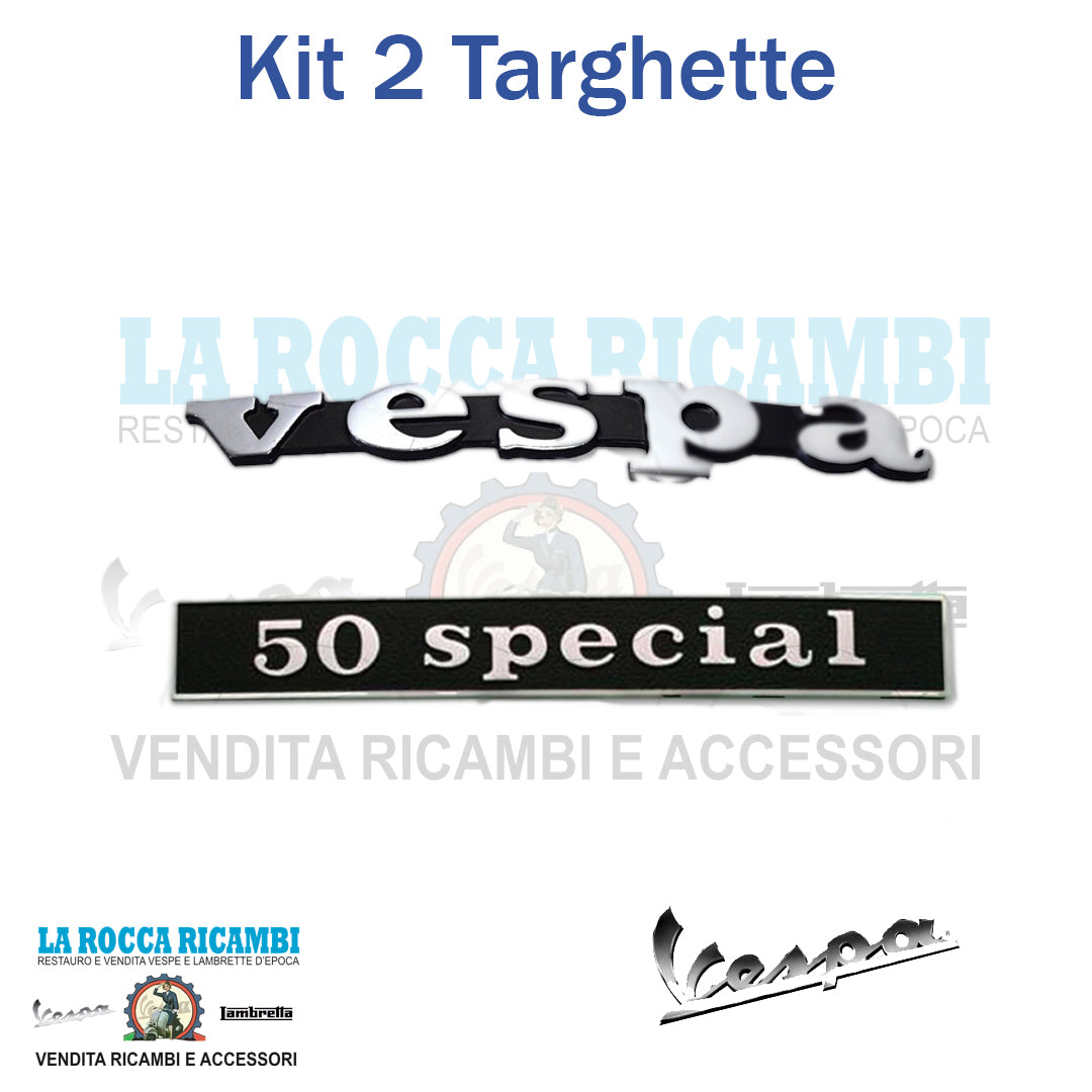 Kit Targhetta  Anteriore e Targhetta Posteriore Vespa 50 Special