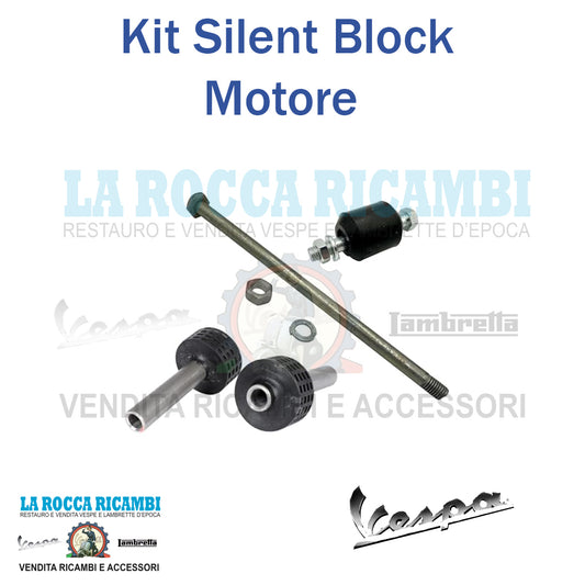 Kit Silent Block Motore + Perno Motore + Silent Block Ammortizzatore Post. Vespa 50