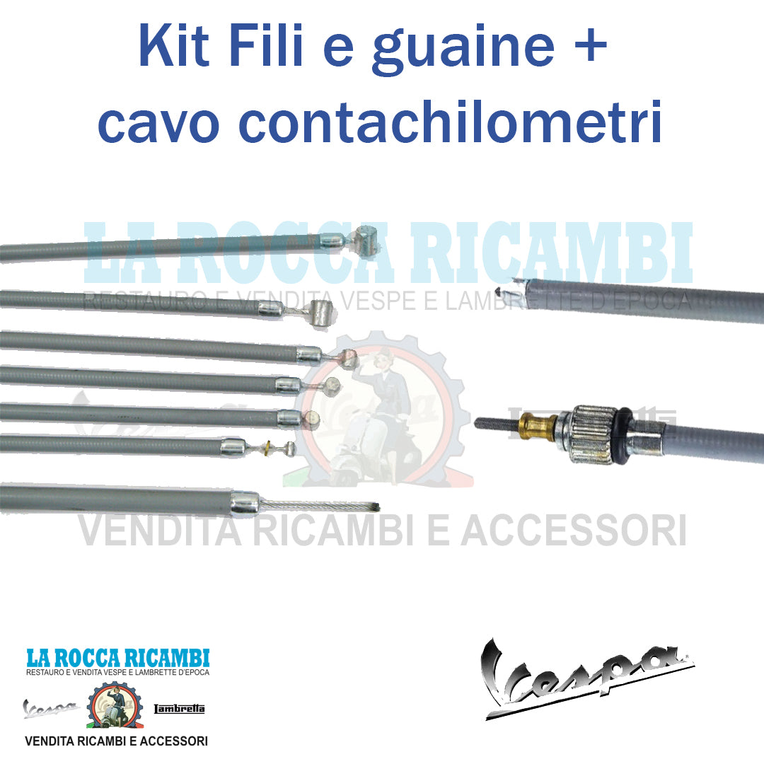 Kit Fili + Guaine Con Cavo Contachilometri Vespa 50 L/N/R/SPECIAL - ET3 / PRIMAVERA