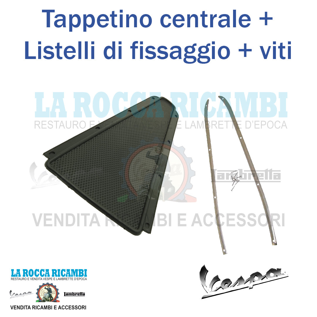 Kit Tappetino Centrale In Gomma + Listelli + Viti Vespa VBB / SPRINT / RALLY / GS / GTR / SPRINT