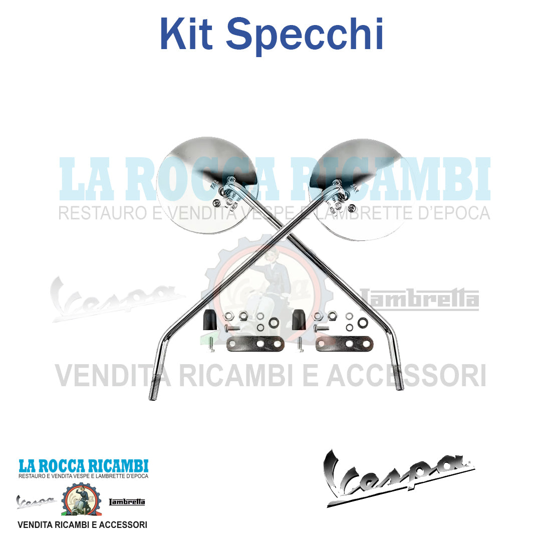 Kit Specchi Dx e Sx Vespa 50 - 125  L - R - N -Special - Primavera - Et3 - Px - Sprint - Gtr - Ts - Pk S - Gl