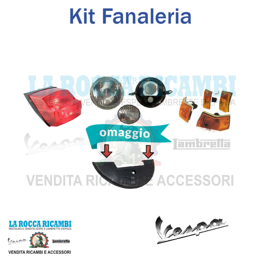 Kit Faro + Fanalino + Kit Frecce + In Omaggio Mezzaluna Per Vespa Px 125 - 150- 200 Dal 1967 al 1982