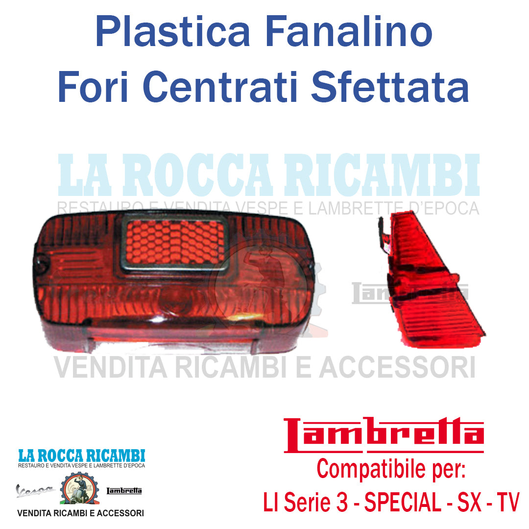 Plastica Gemma Fanalino Posteriore Lambretta LI - TV - SX - SPECIAL Serie 3 Sfettata Con Catarifrangente