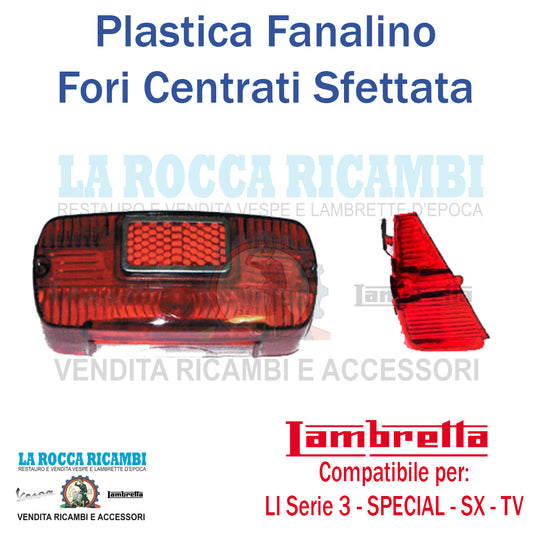 Plastica Gemma Fanalino Posteriore Lambretta LI - TV - SX - SPECIAL Serie 3 Sfettata Con Catarifrangente