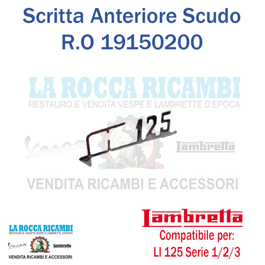 Scritta "LI 125" Scudo Anteriore Lambretta LI Serie 1 / 2 / 3