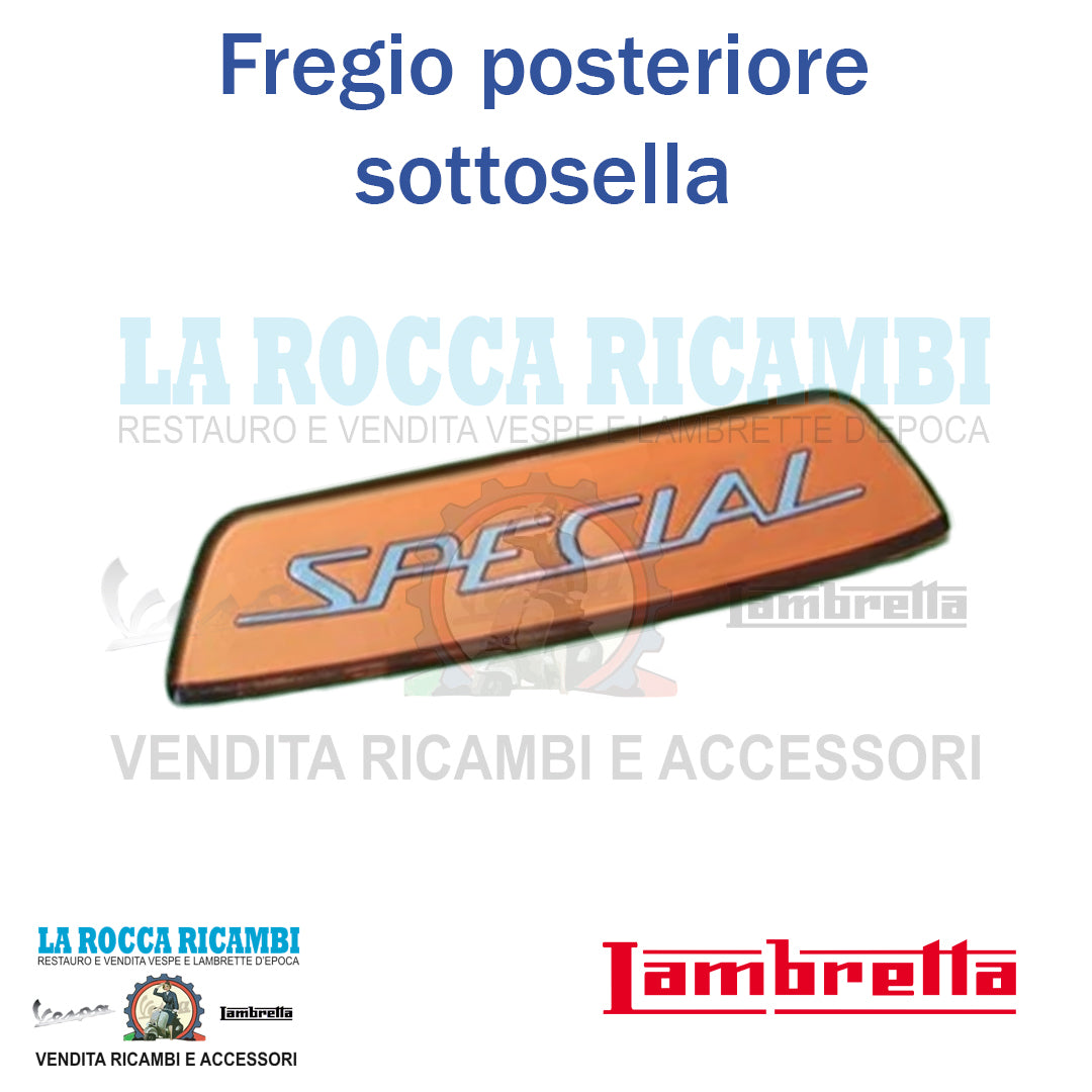 Scritta / Fregio "SPECIAL" Posteriore Sottosella Golden Lambretta Special 150