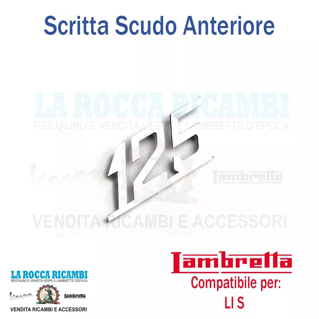 Scritta / Decalcomania "125" Scudo Anteriore Lambretta SPECIAL 125 Dal 1965