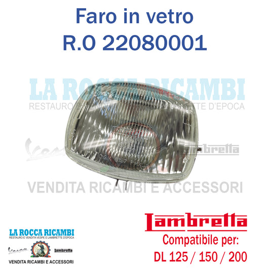 Faro Anteriore In Vetro Lambretta DL 125/150/200