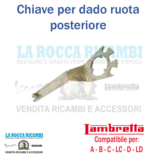 Chiave Smontaggio Dado Ruota Posteriore Lambretta A - B - C - LC - D  - LD