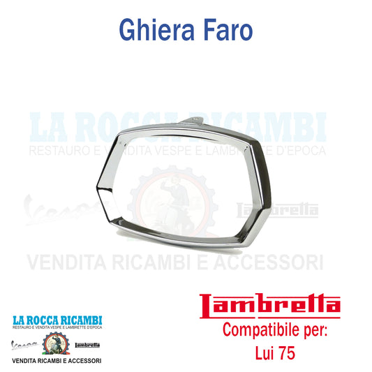 Ghiera / Cornice Faro Anteriore Lambretta LUI 75