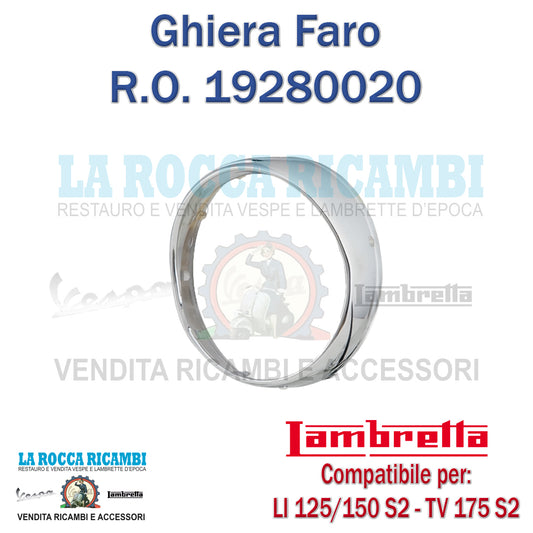 Ghiera Faro Anteriore Lambretta LI 125 /150 -  TV 175 Serie 2 Dal 1960 AL 1961