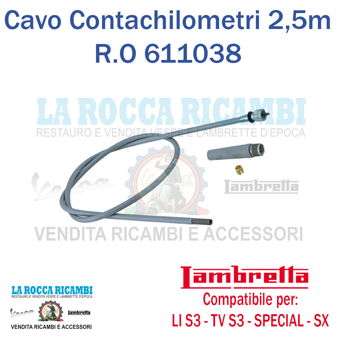 Cavo Trasmissione Contachilometri Lambretta LI - TV Serie 3 - SPECIAL - SX (Adattabile J 50/100/125)