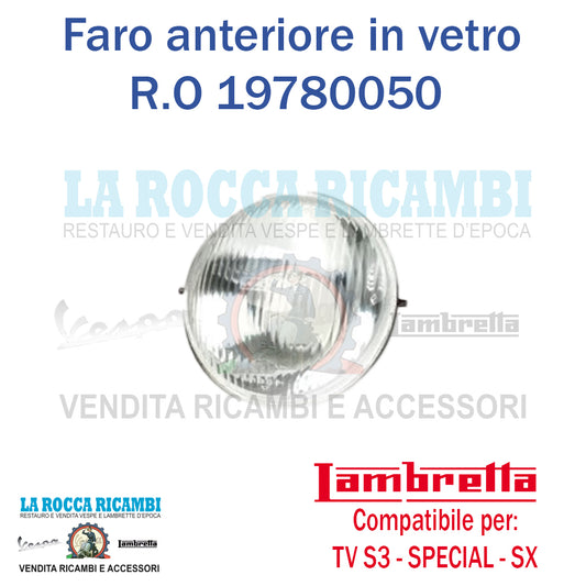 Faro Anteriore In Vetro Lambretta TV Serie 3 - SPECIAL - SX