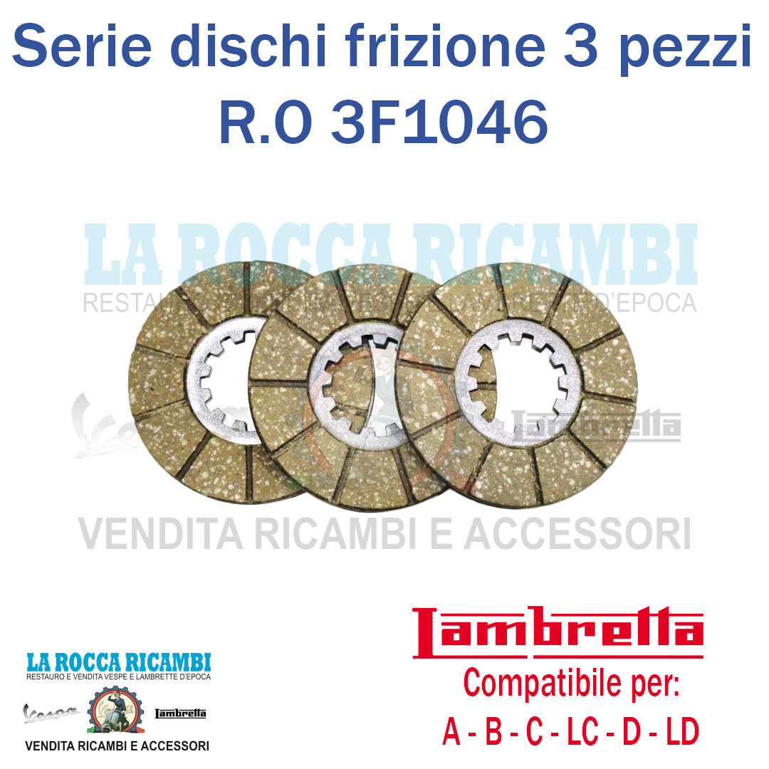 Dischi Frizione 3 Dischi Lambretta A - B - C - LC 125 D - LD 125 150