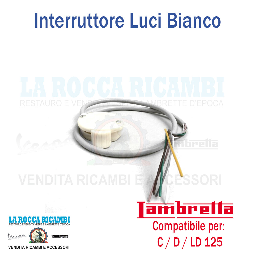 Interruttore Devio Luci Bianco Lambretta D 125 / LD 125 / E 125