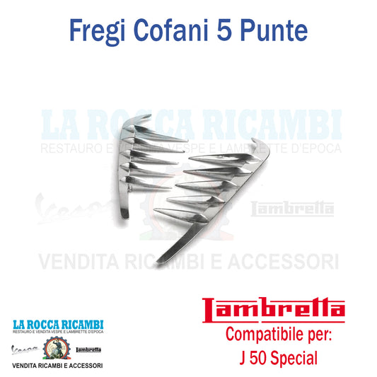 Ali Fregi Cofani 5 Punte Lambretta J 50 SPECIAL