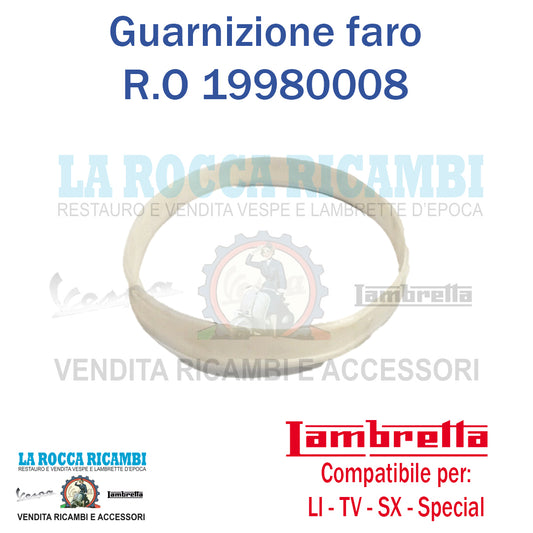 Guarnizione Vetro Faro Anteriore Lambretta LI - TV - SX - SPECIAL