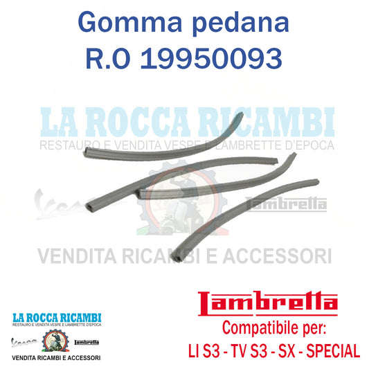 Gomma Listelli Pedana 4 Pezzi Lambretta LI Serie 3 - TV Serie 3 - SX - SPECIAL - J 50 DELUXE
