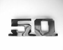 Scritta targhetta "50" anteriore scudo Lambretta J 50 SPECIAL R.O 20434013