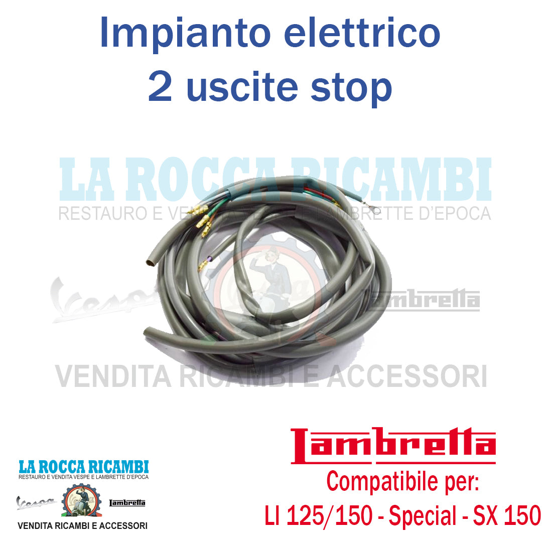 Impianto Elettrico 2 Uscite Stop Lambretta LI 125 Serie 1/2/3 - LI 150 Serie 3 - SPECIAL 125/150 - SX 150
