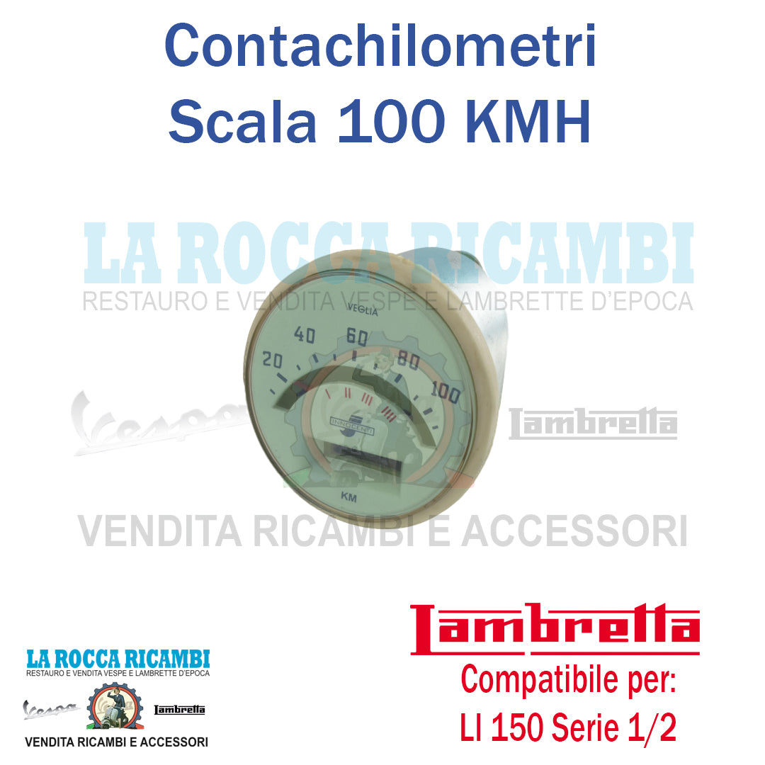 Contachilometri Scala 100 KMH Lambretta LI 150 Serie 1/2