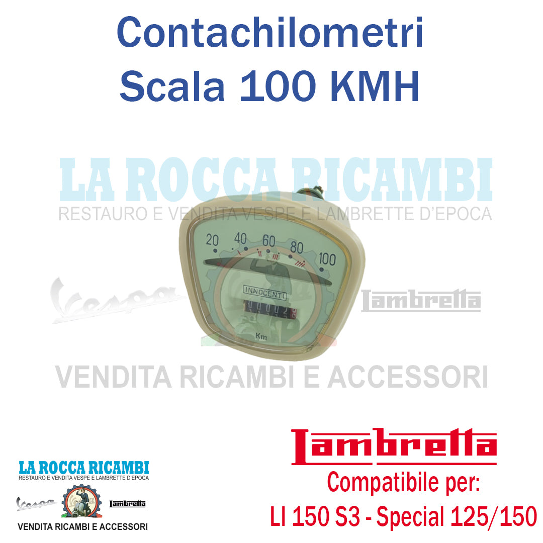 Contachilometri Scala 100 KMH Lambretta LI 150 Serie 3 - SPECIAL 125/150