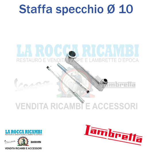 Staffa Supporto Specchio Passo 10 MM Sfilettato