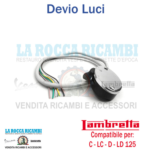 Interruttore Devio Luci Cromato Lambretta C 125 (Interruttore Nero)