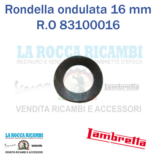 Rondella ondulata 16 mm per perno motore / tamburo posteriore Lambretta LI/TV/SPECIAL/SX/DL - R.O 83100016