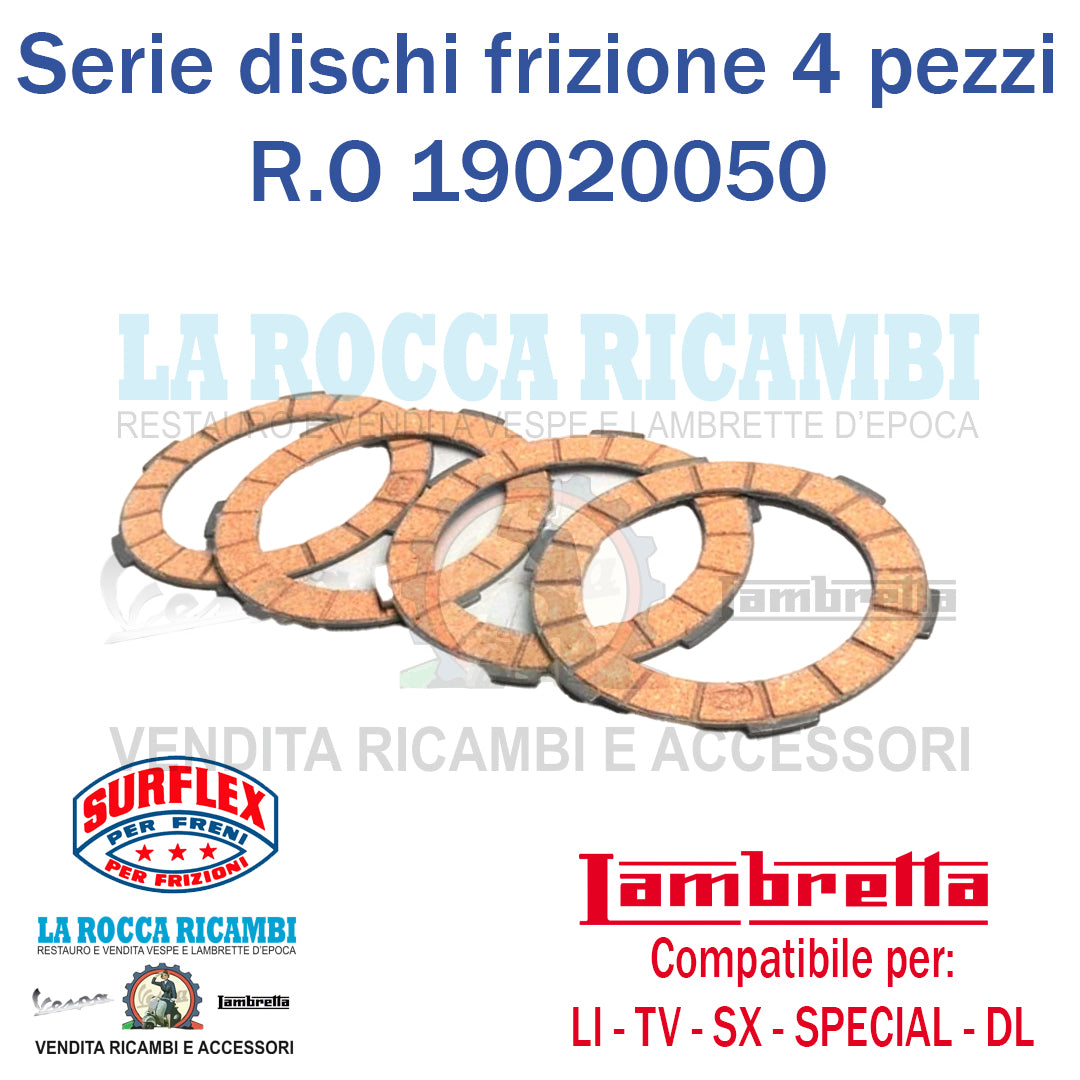 Dischi Frizione 4 Dischi Lambretta LI - TV - SX - SPECIAL - DL
