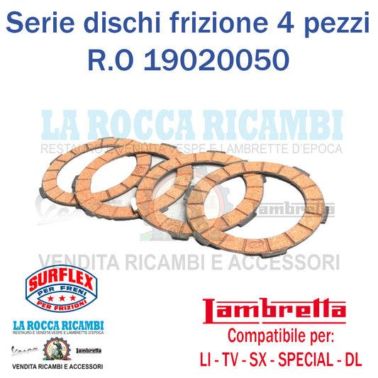 Dischi Frizione 4 Dischi Lambretta LI - TV - SX - SPECIAL - DL