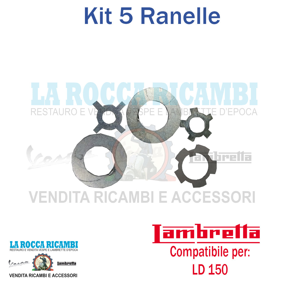 Kit 5 Ranelle Blocca Motore Lambretta D 150 - LD 150