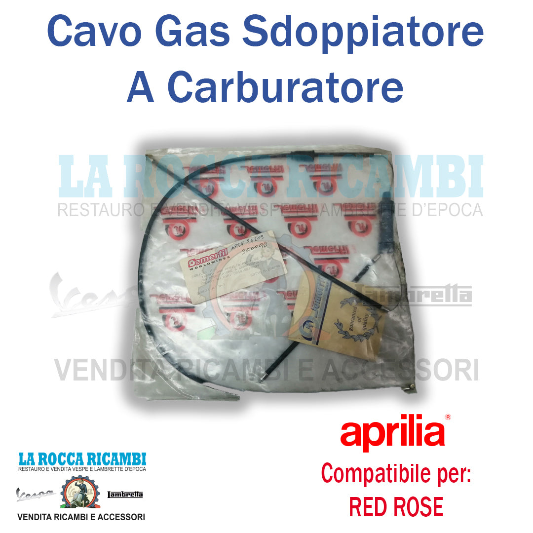 Cavo Gas Con Sdoppiatore APRILIA RED ROSE 1987/1994 Da Sdoppiatore a Carburatore R.O. 8214039