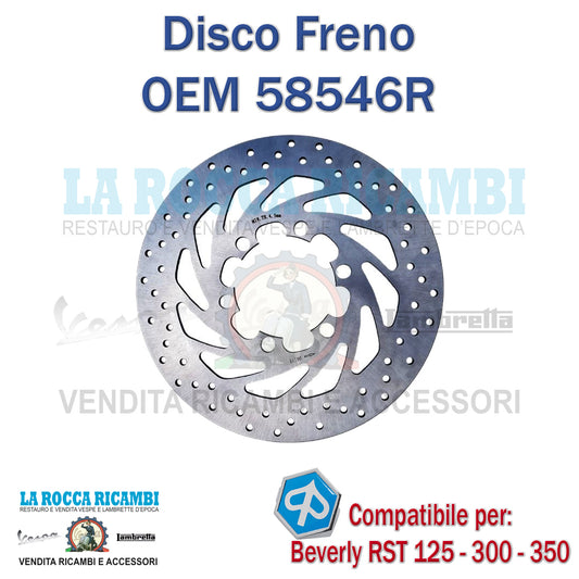 DISCO FRENO ANTERIORE IN ACCIAIO PIAGGIO BEVERLY RST 125 300 350 4T 4V