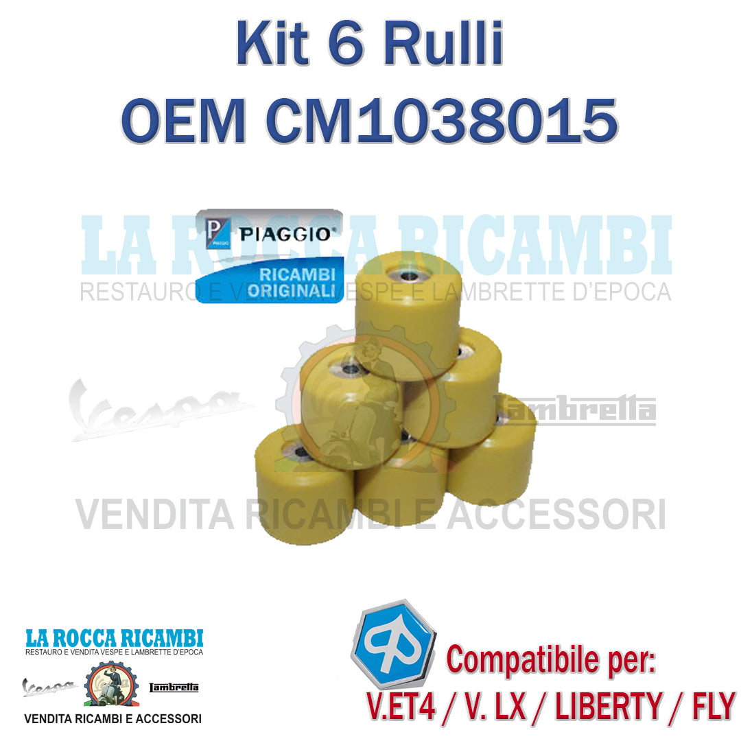 KIT 6 RULLI VARIATORE 19 X 17 10 GR APRILIA DERBI PIAGGIO VESPA 150