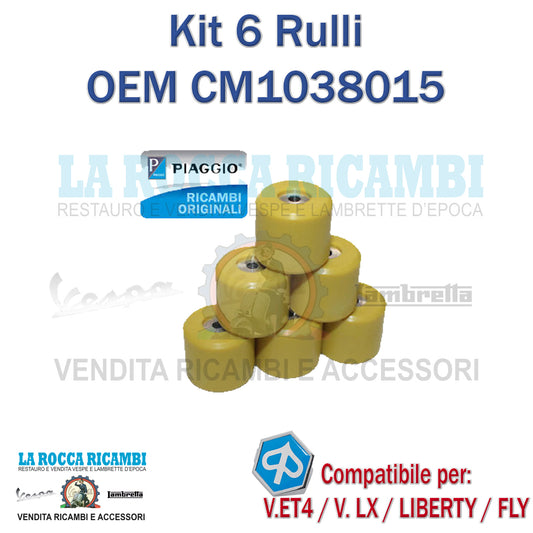 KIT 6 RULLI VARIATORE 19 X 17 10 GR APRILIA DERBI PIAGGIO VESPA 150