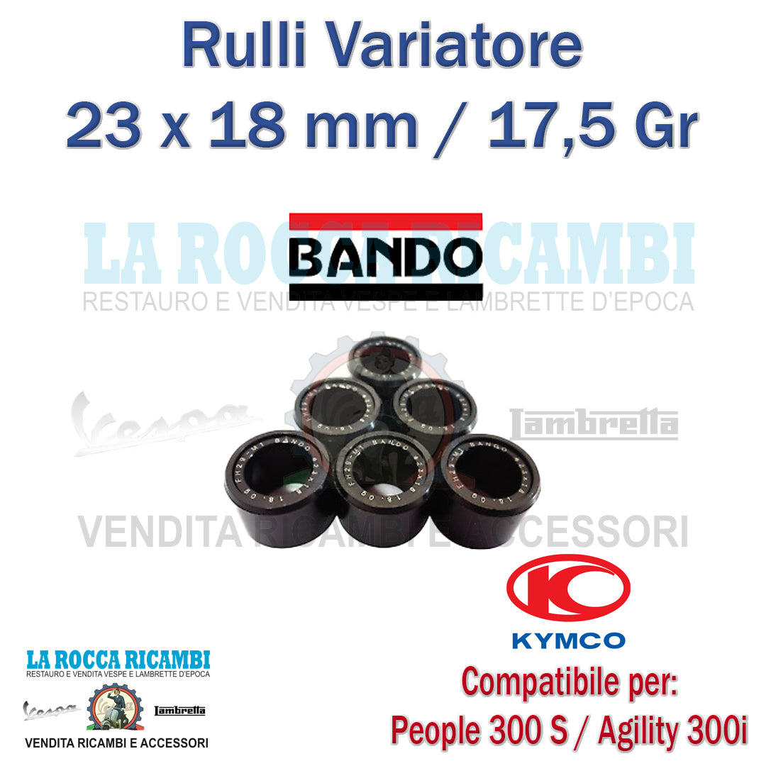 KIT 6 RULLI 23 X 18 X 17,5 GRAMMI KYMCO PEOPLE S 300 - X CITY
