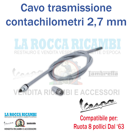 Cavo Trasmissione Contachilometri 2,7mm Vespa SUPER adattabile modifiche ruota 8