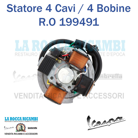 Statore Magnete 4 Poli / 4 Bobine Vespa PK S Dal 1982 Al 1985 R.O 199491
