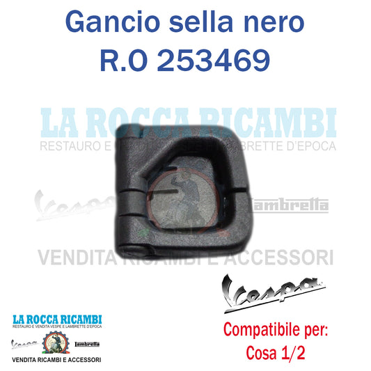 Gancio Sella Nero Vespa Cosa 1/2 - Piaggio Skipper/Free/Liberty - R.O 253469