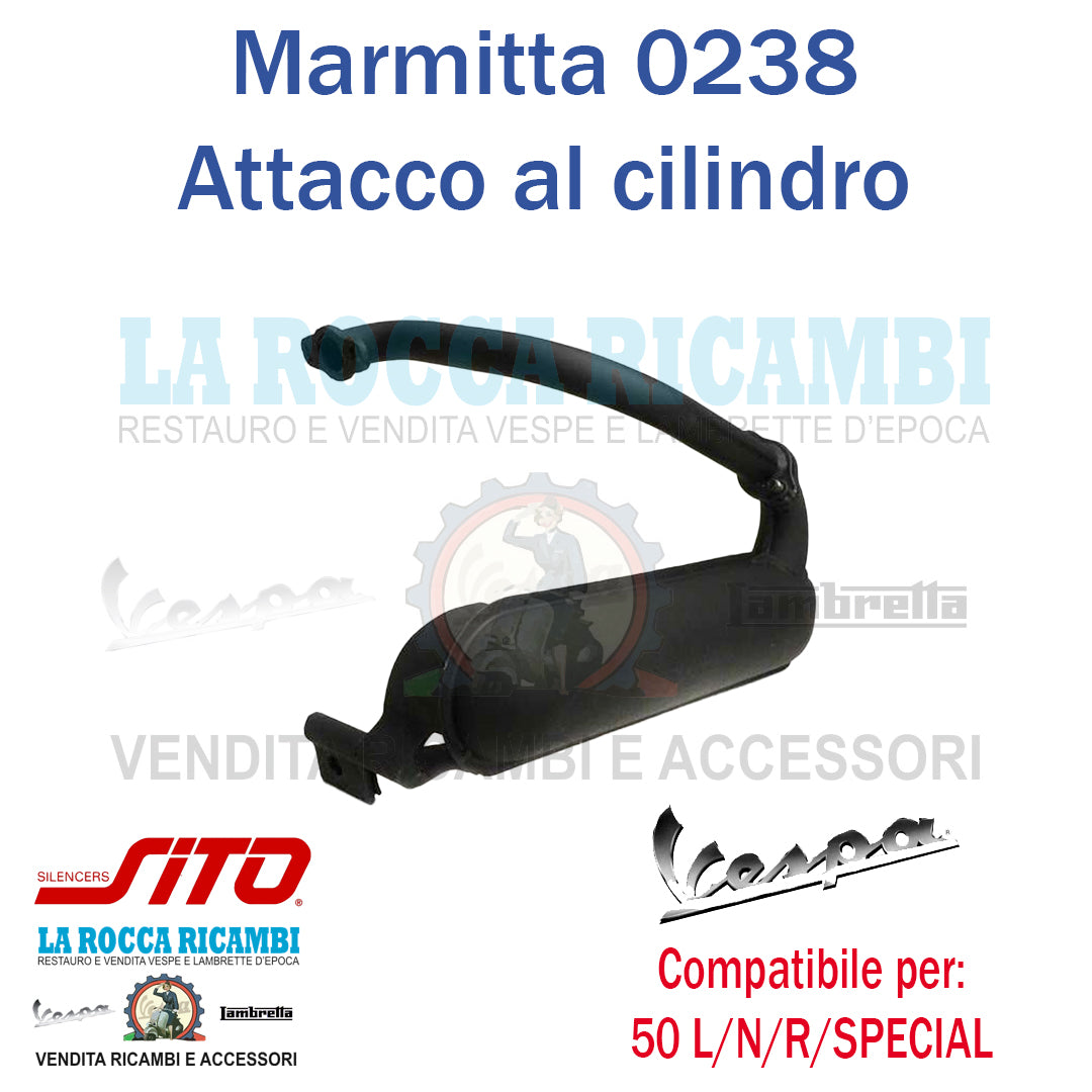 Marmitta Siluro + Collettore Vespa 50 L/N/R/SPECIAL[SITO] Attacco al cilindro