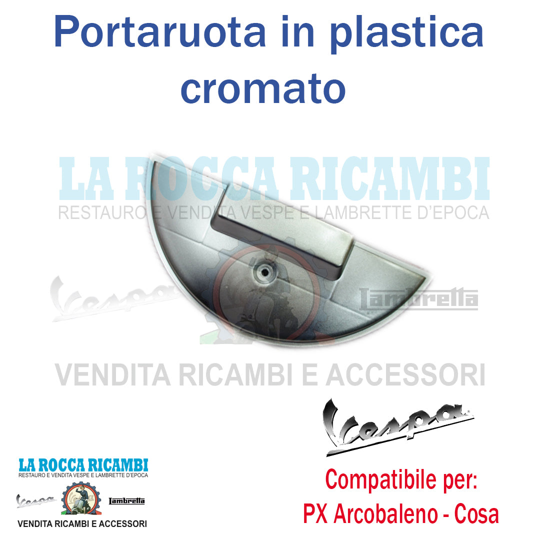 Mezza Luna Copriruota Di Scorta CROMATO Vespa PX - Cosa Con Batteria