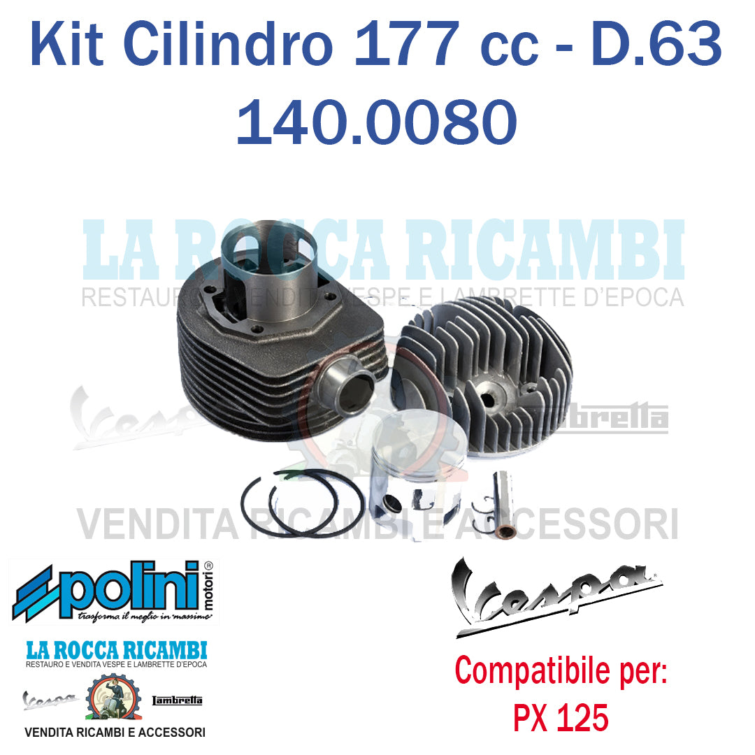 Gruppo Termico 177 cc POLINI D.63 a 7 Travasi Vespa PX - TS . SPRINT VELOCE