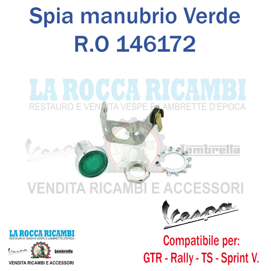Luce Spia Manubrio Verde Vespa GTR/TS/Rally - R.O. 146172