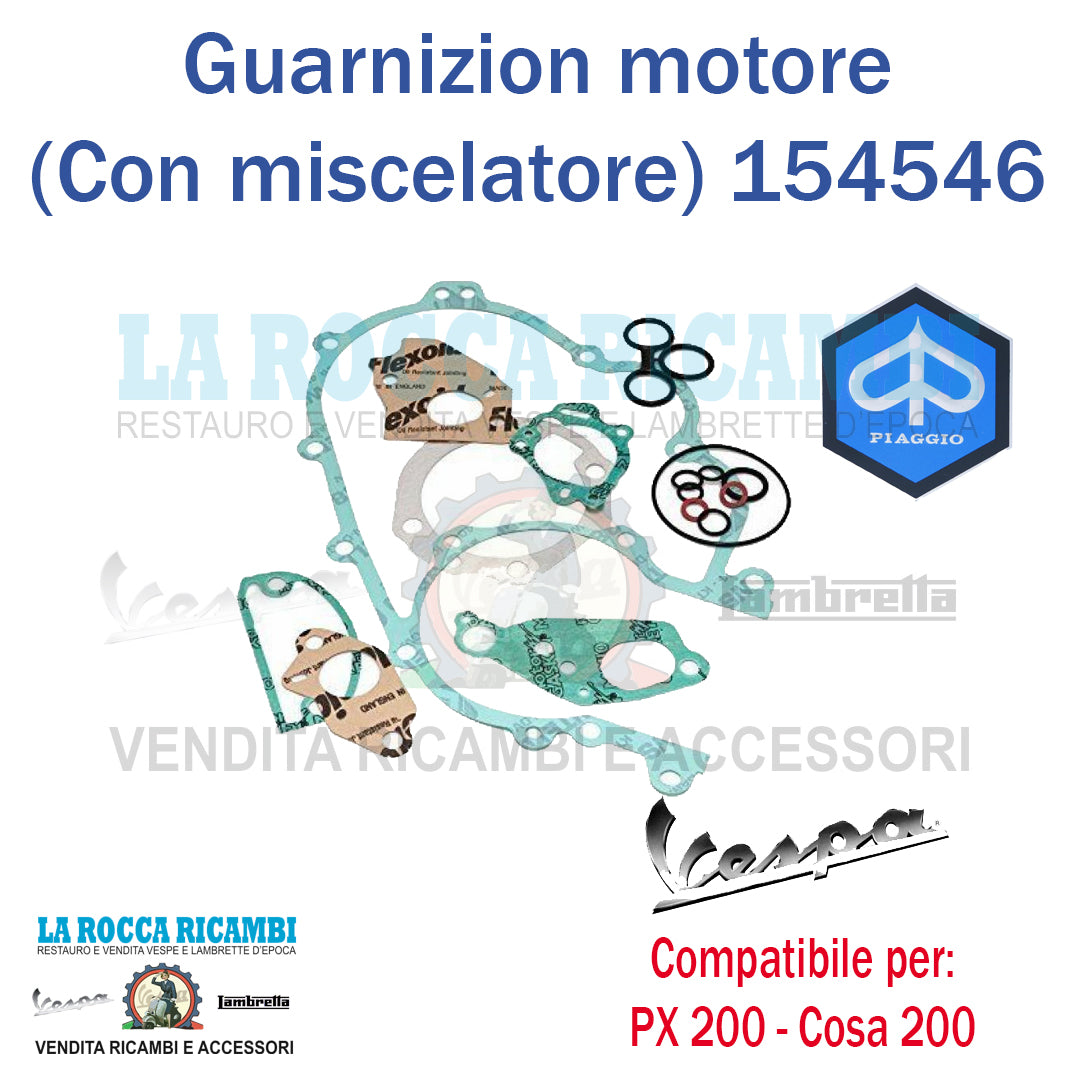 Kit Guarnizioni Motore Vespa PX 200 - COSA / CLX 200 Con Miscelatore